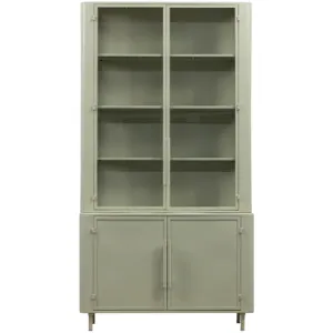 Unlock metalen vitrinekast greige